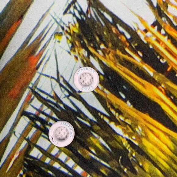 American Eagle Outfitters Swim Trunks Men's XL Board Shorts Blue Green Palms - Picture 11 of 14